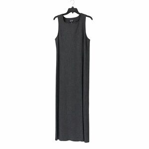 Vintage Lands' End 90s Herringbone Midi Dress Women's‎ Medium Cotton Sleeveless